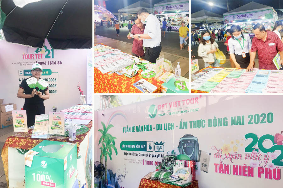  Khách hàng ghé tham quan và book tour tại gian hàng A25 + 27 của Đất Việt Tour.